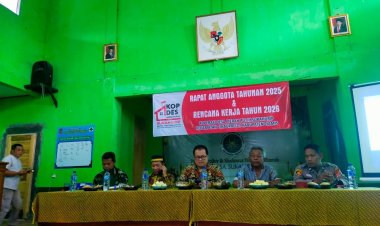 Polsek Cihaurbeuti Polres Ciamis Ikuti Rakor Tahunan Koperasi Merah Putih di Desa Sukahurip